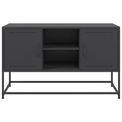 Szafka pod telewizor, czarna, 100,5x39x60,5 cm, stalowa