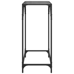 Stolik kawowy z czarnym, szklanym blatem, 60x35x81 cm, stal
