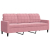 Sofa 3-osobowa, różowa, 180 cm, obita aksamitem