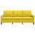 Sofa 3-osobowa, żółty, 180 cm, tapicerowana aksamitem