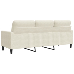 Sofa 3-osobowa, kremowy, 180 cm, tapicerowana aksamitem