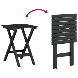 Fotele bujane ze składanym stolikiem, czarne, drewno topolowe