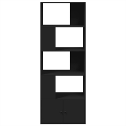 Regał, czarny, 70x36x189 cm, materiał drewnopochodny