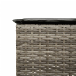 5-cz. zestaw mebli barowych z poduszkami, szary rattan PE