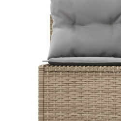 Sofa ogrodowa z poduszkami, okrągła, beżowy rattan PE