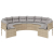 Sofa ogrodowa z poduszkami, okrągła, beżowy rattan PE