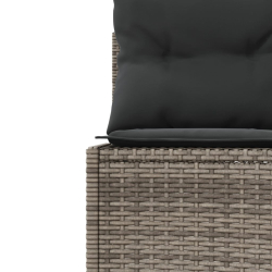 Sofa ogrodowa z poduszkami, okrągła, szary rattan PE