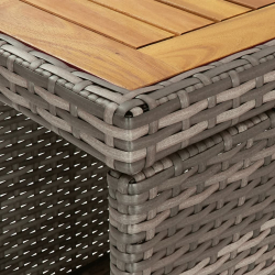 5-cz. zestaw mebli barowych z poduszkami, szary rattan PE
