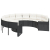 Sofa ogrodowa z poduszkami, okrągła, czarny rattan PE