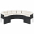 Sofa ogrodowa z poduszkami, okrągła, czarny rattan PE
