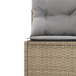 Sofa ogrodowa z poduszkami, półokrągła, beżowy rattan PE