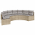 Sofa ogrodowa z poduszkami, półokrągła, beżowy rattan PE