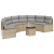 Sofa ogrodowa z poduszkami, półokrągła, beżowy rattan PE