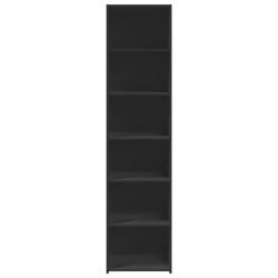 Wysoka szafka, czarna, 45x41x185 cm, materiał drewnopochodny