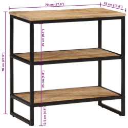 Stolik konsolowy, 70x35x70 cm, surowe drewno mango