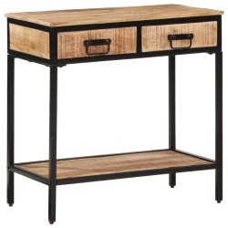 Stolik konsolowy, 70x35x70 cm, surowe drewno mango