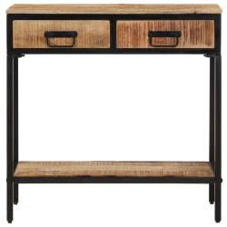 Stolik konsolowy, 70x35x70 cm, surowe drewno mango