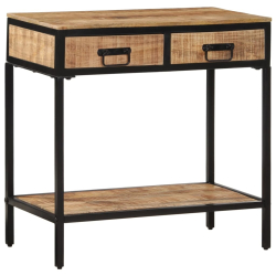Stolik konsolowy, 70x35x70 cm, surowe drewno mango