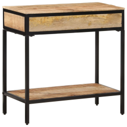 Stolik konsolowy, 70x35x70 cm, surowe drewno mango