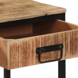 Stolik konsolowy, 70x35x70 cm, surowe drewno mango