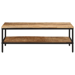 Stolik kawowy, 100x50x35 cm, surowe lite drewno mango