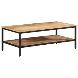 Stolik kawowy, 100x50x35 cm, surowe lite drewno mango