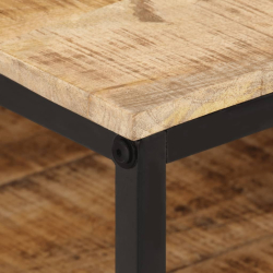 Stolik kawowy, 100x50x35 cm, surowe lite drewno mango