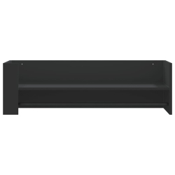 Półka ścienna, czarna, 100x35x30,5 cm, materiał drewnopochodny