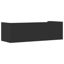 Półka ścienna, czarna, 100x35x30,5 cm, materiał drewnopochodny
