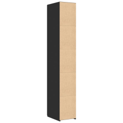 Wysoka szafka, czarna, 30x42,5x185 cm, materiał drewnopochodny