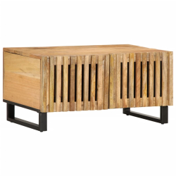 Stolik kawowy, 80x51x40 cm, surowe lite drewno mango