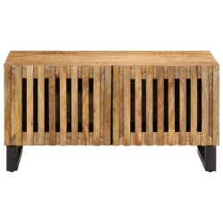 Stolik kawowy, 80x51x40 cm, surowe lite drewno mango