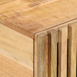 Stolik kawowy, 80x51x40 cm, surowe lite drewno mango