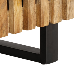 Stolik kawowy, 80x51x40 cm, surowe lite drewno mango