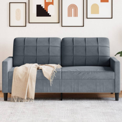Sofa 2-osobowa, ciemnoszary, 140 cm, tapicerowana aksamitem