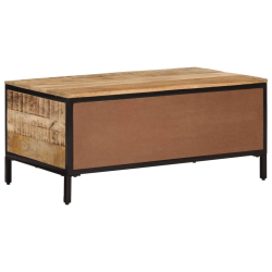 Stolik kawowy, 90x50x30 cm, surowe lite drewno mango