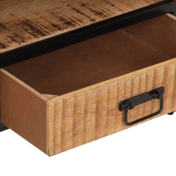 Stolik kawowy, 90x50x30 cm, surowe lite drewno mango