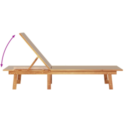 Leżaki, 2 szt., taupe, lite drewno akacjowe i textilene