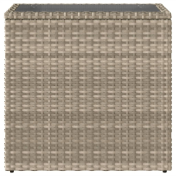Stolik ogrodowy ze szklanym blatem, jasnoszary, 58x27,5x55 cm