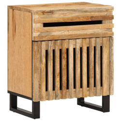 Szafka nocna, 50x34x60 cm, lite surowe drewno mango