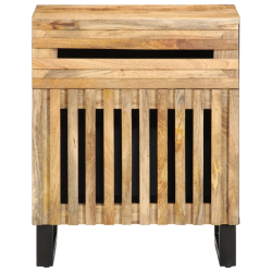 Szafka nocna, 50x34x60 cm, lite surowe drewno mango