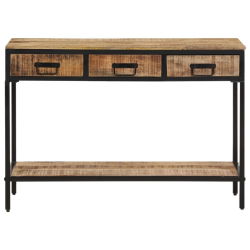 Stolik konsolowy, 100x35x70 cm, surowe lite drewno mango