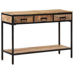 Stolik konsolowy, 100x35x70 cm, surowe lite drewno mango