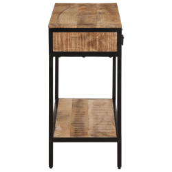 Stolik konsolowy, 100x35x70 cm, surowe lite drewno mango