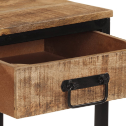 Stolik konsolowy, 100x35x70 cm, surowe lite drewno mango