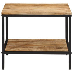 Stolik kawowy, 55x55x45 cm, surowe lite drewno mango