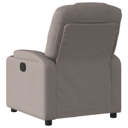 Rozkładany fotel masujący, elektryczny, kolor taupe, tkanina