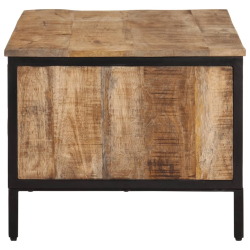 Stolik kawowy, 80x50x40 cm, surowe lite drewno mango