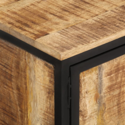 Stolik kawowy, 80x50x40 cm, surowe lite drewno mango