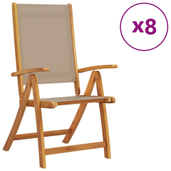Składane krzesła ogrodowe, 8 szt., drewno akacjowe i textilene